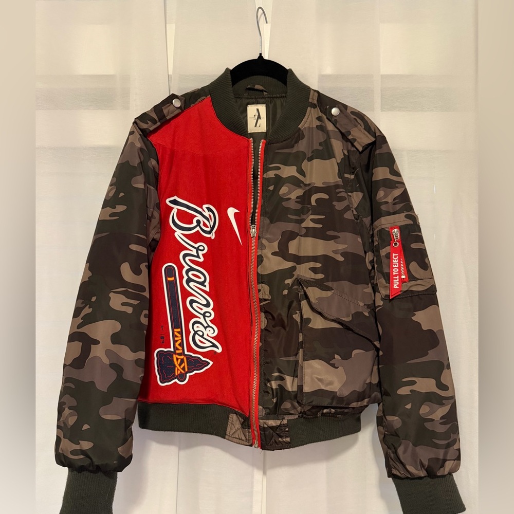 AZ Braves Camo Bomber Jacket - Red & Green